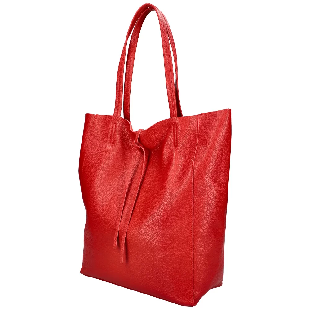 Leather handbag MS001 - RED - ModaServerPro
