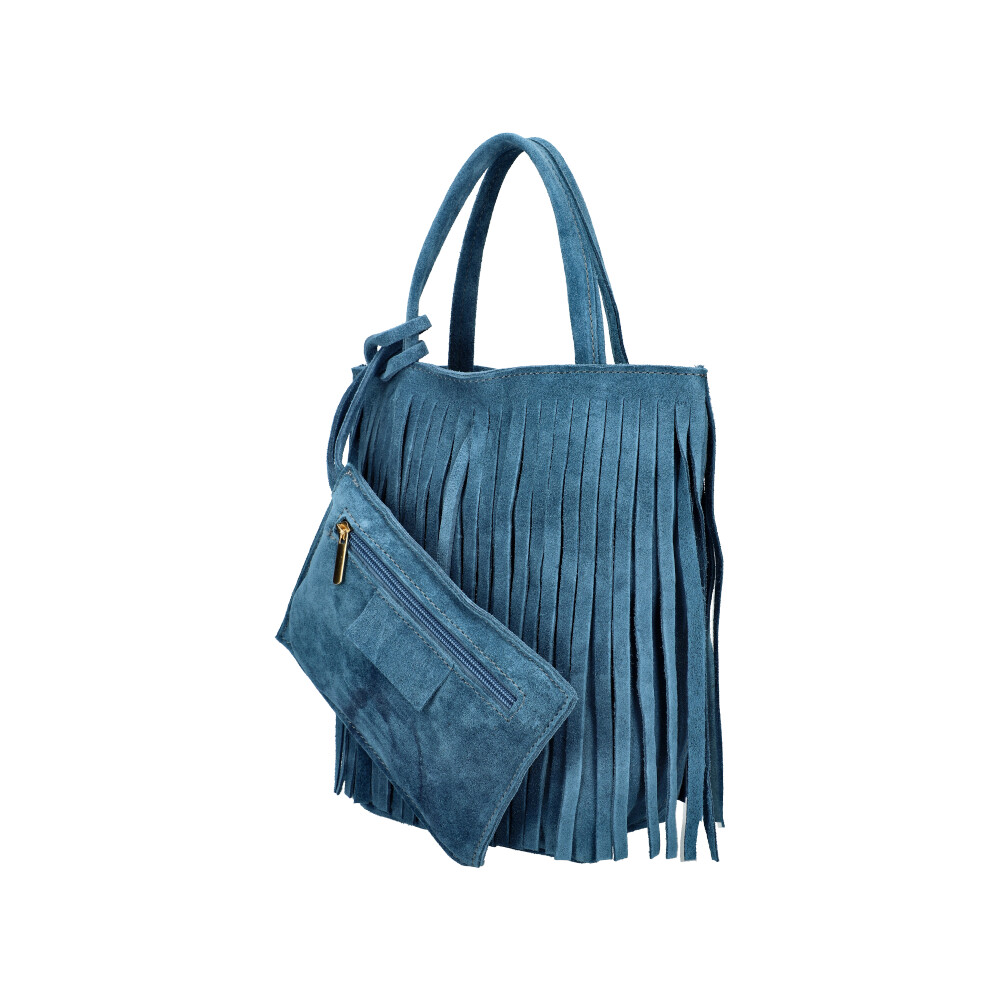 Leather handbag BS0164 BLUE ModaServerPro