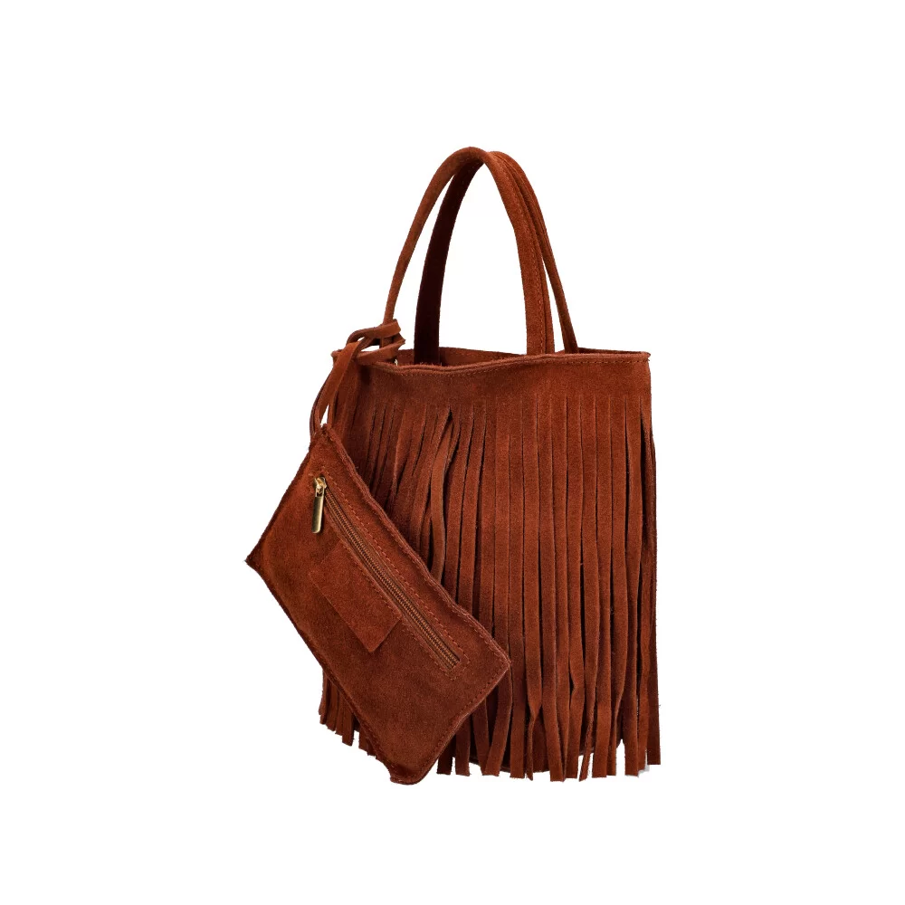 Leather handbag BS0164 - BROWN - ModaServerPro