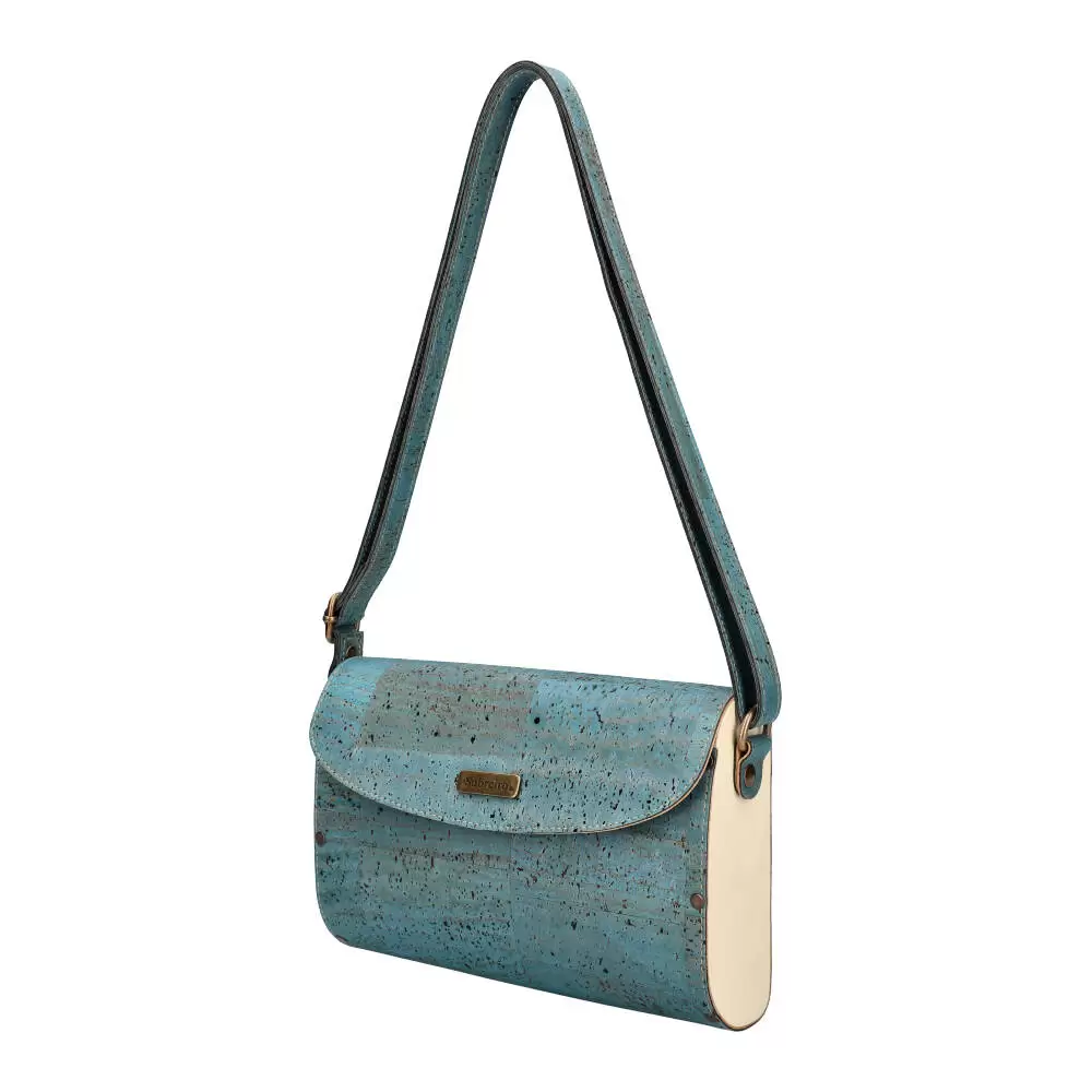 Cork and wood crossbody bag MSMAD06 - BLUE - ModaServerPro