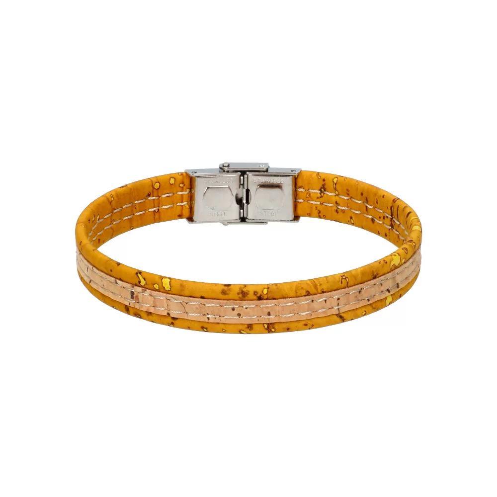 Woman cork bracelet FB40004 - YELLOW - ModaServerPro