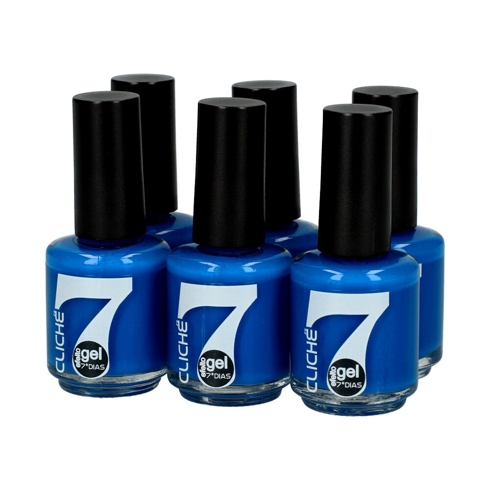 Pack 6 Pcs Vernis gel 7 Jours Cliché 7D049 BLUE ModaServerPro