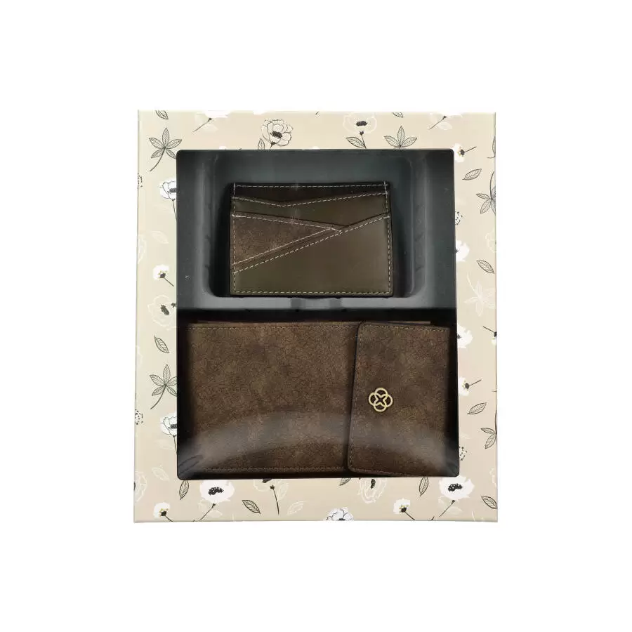 Box + Wallet + Card holder AH8005 - KHAKI - ModaServerPro