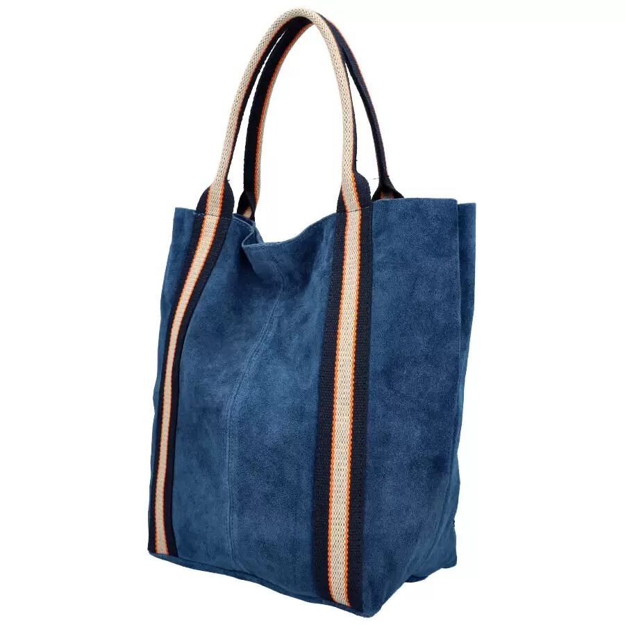 Leather handbag 0554 - BLUE - ModaServerPro