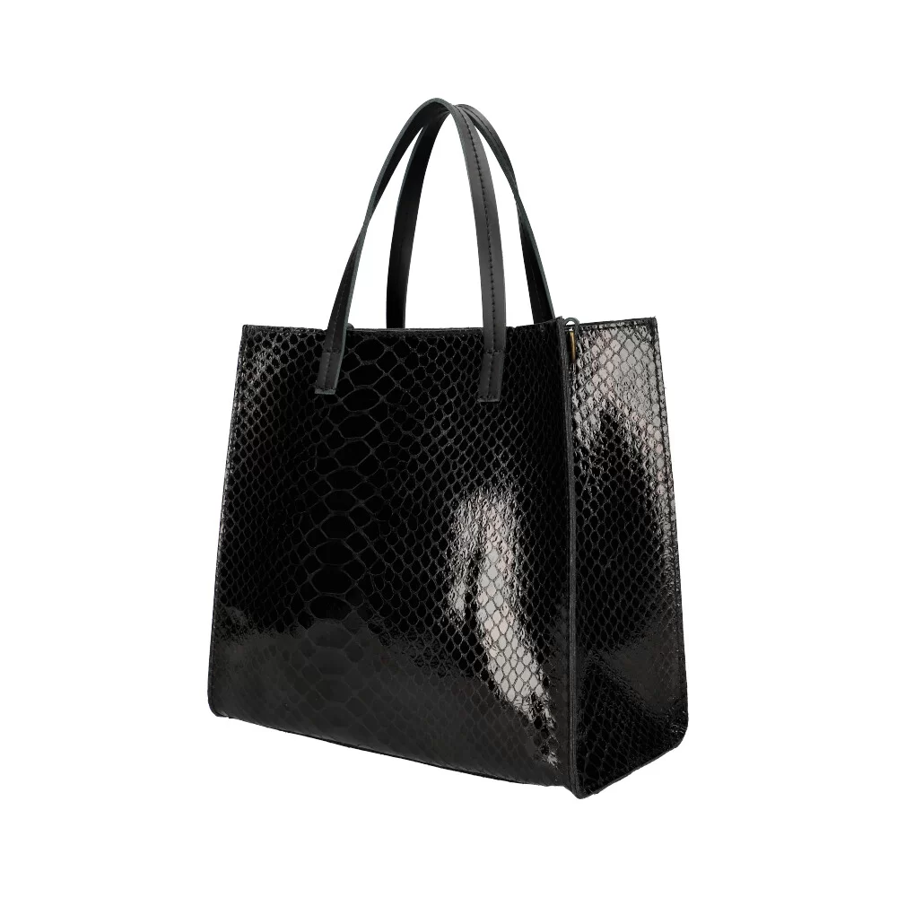 Leather handbag 0748 - BLACK - ModaServerPro