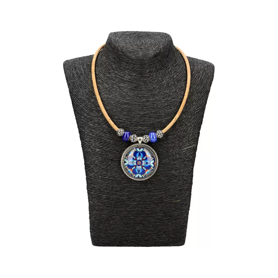Cork necklace woman FBU089 - D BLUE - ModaServerPro