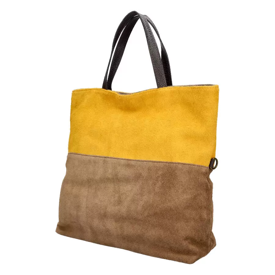 Leather handbag 01252 - YELLOW - ModaServerPro