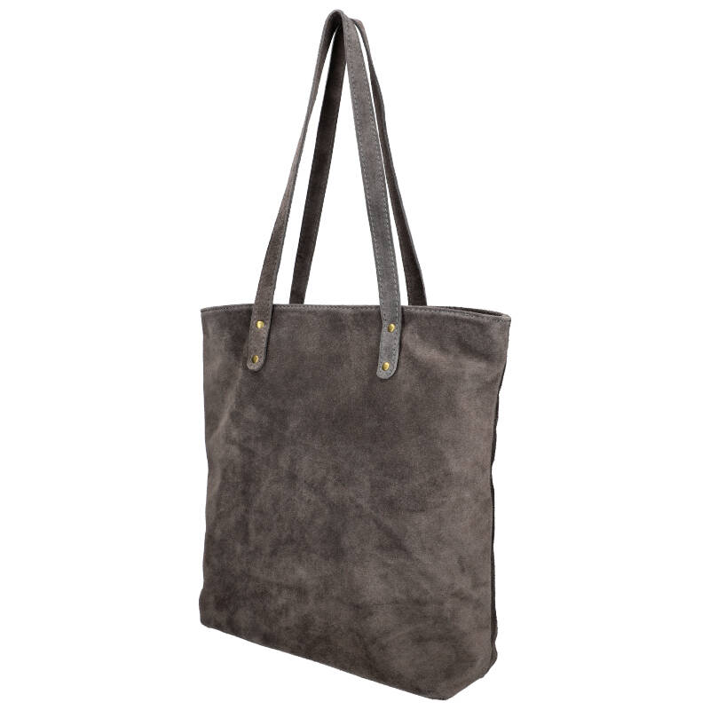 Leather handbag 01518 GREY ModaServerPro