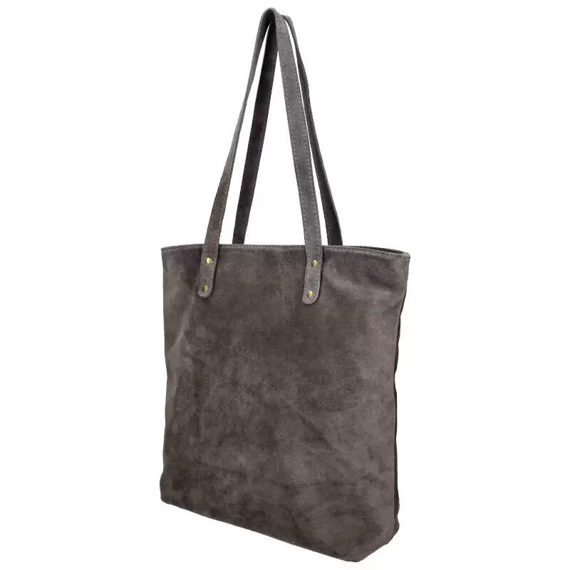 Leather handbag 01518 - GREY - ModaServerPro