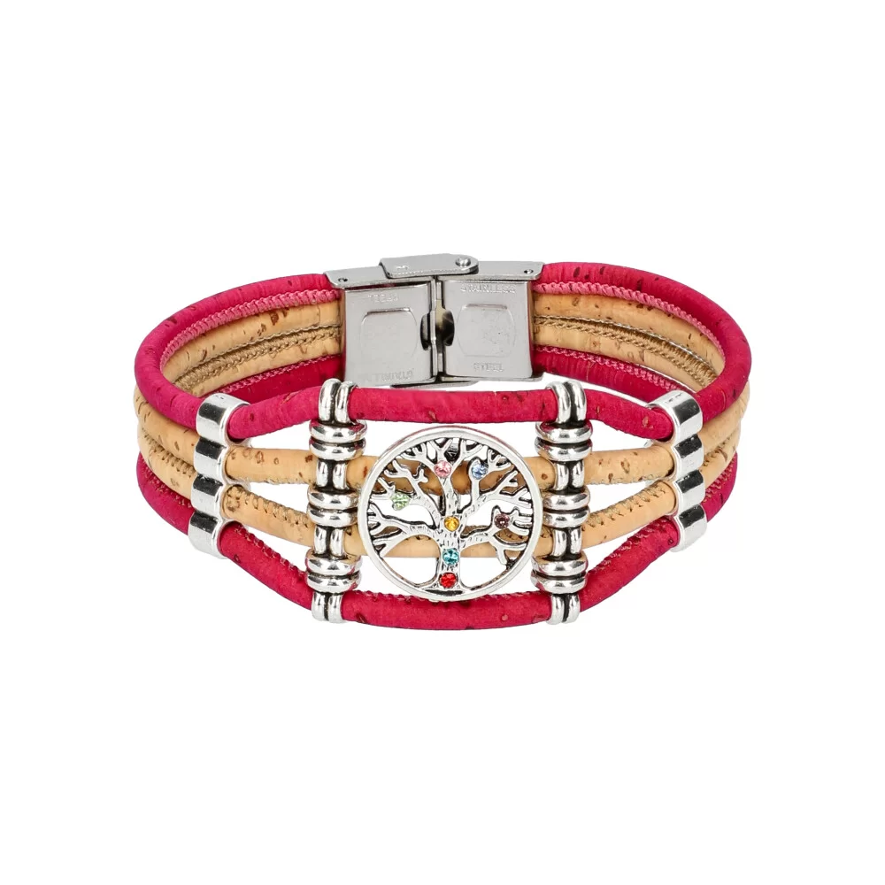 Bracelet en liège femme FB400014 - FUCHSIA - ModaServerPro